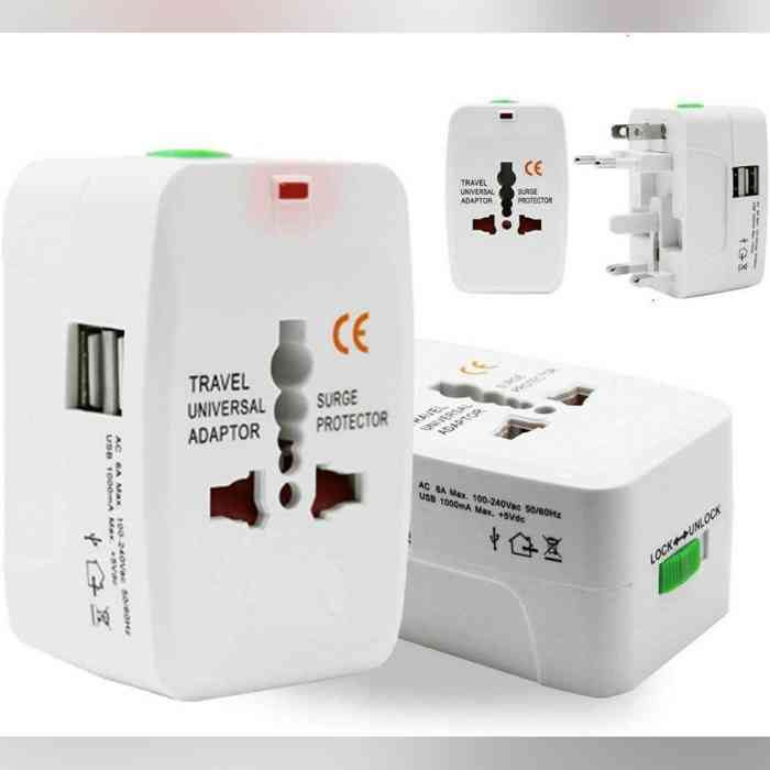 All in 1 Universal Travel Adapter USB Multi Plug Travel Adapter...